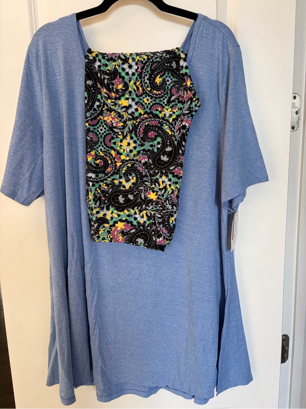 3x LuLaRoe Light Blue Perfect T with coordinating leggings
